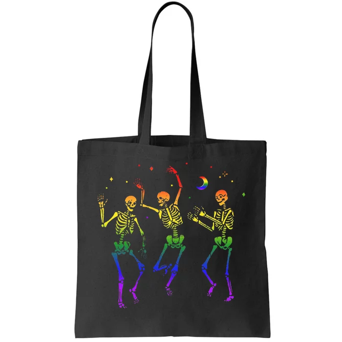 Halloween Pride Dancing Skeletons Celebrate LGBTQ+ Tote Bag