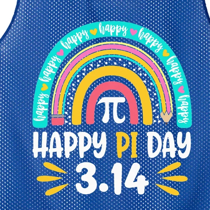 Happy Pi Day Mathematic Math Teacher Gift Rainbow Mesh Reversible Basketball Jersey Tank