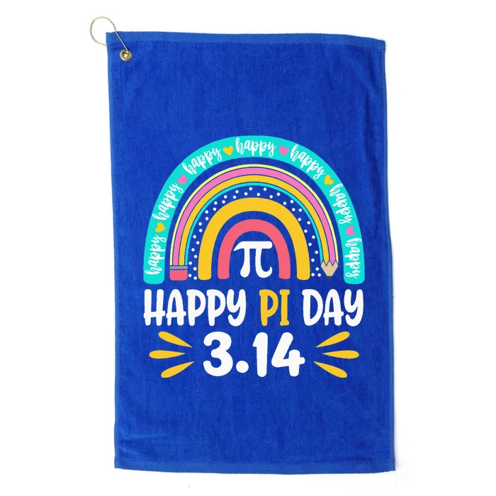 Happy Pi Day Mathematic Math Teacher Gift Rainbow Platinum Collection Golf Towel