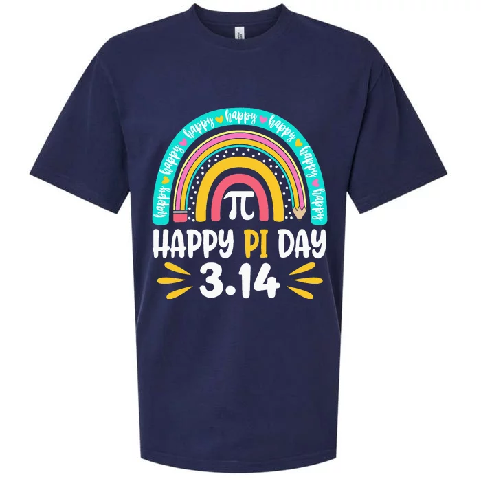 Happy Pi Day Mathematic Math Teacher Gift Rainbow Sueded Cloud Jersey T-Shirt