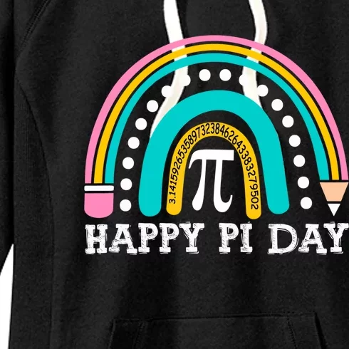 Happy Pi Day Rainbow Math Teacher Pi Day Gift Women's Fleece Hoodie