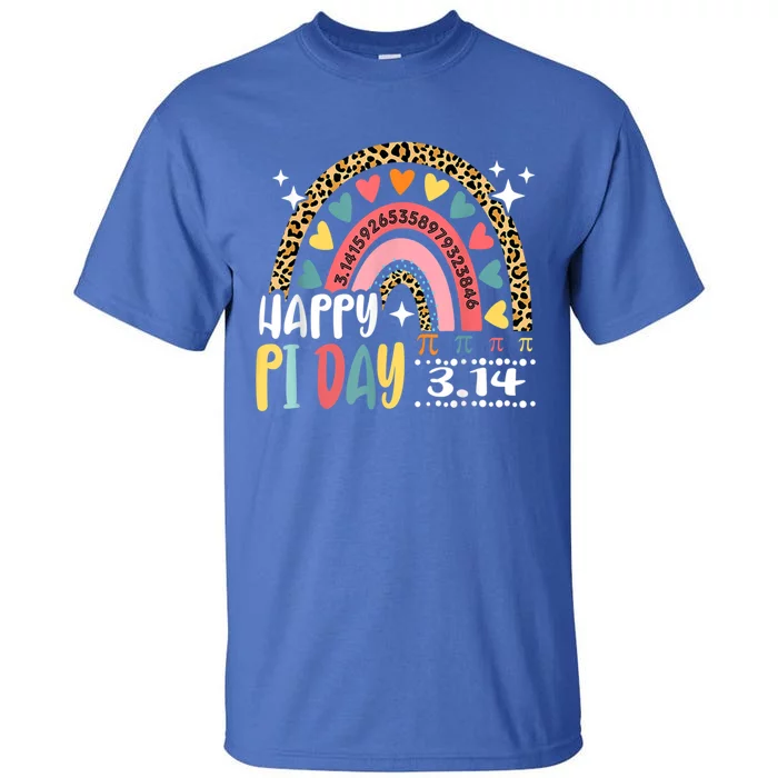 Happy Pi Day Leopard Rainbow Math Teacher Funny Gift Tall T-Shirt