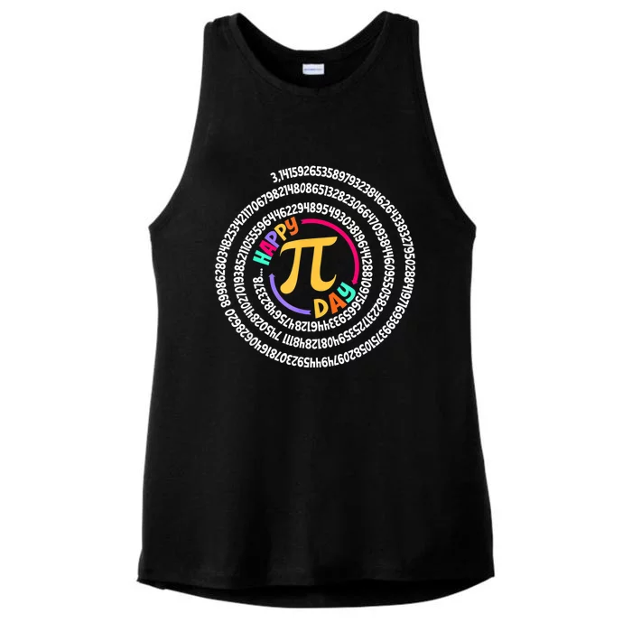 Happy Pi Day 3.14 Mathematic Math Teacher Gift Spiral Pi Day Ladies Tri-Blend Wicking Tank