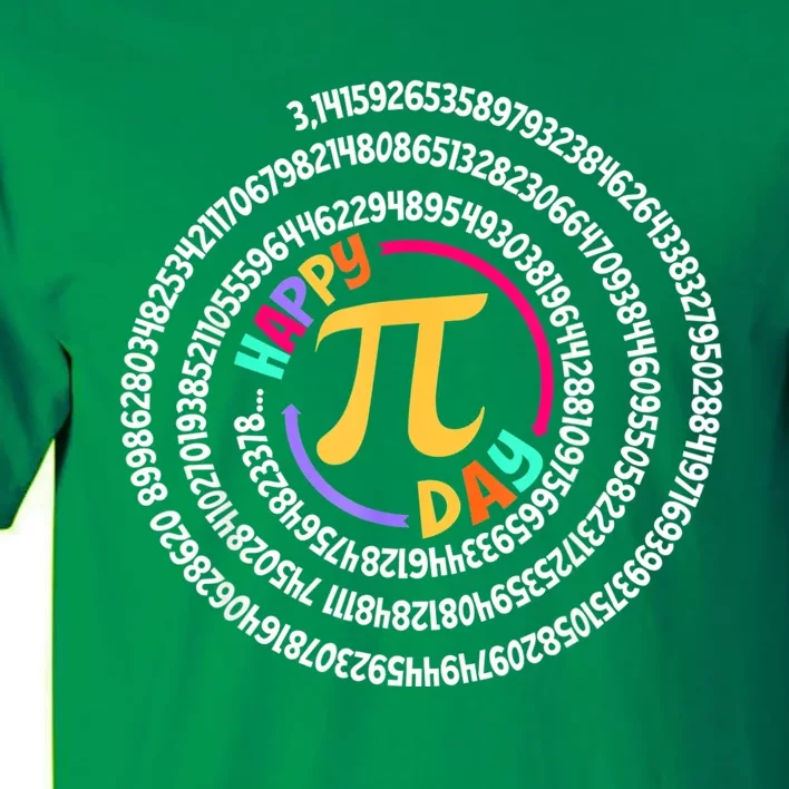 Happy Pi Day 3.14 Mathematic Math Teacher Gift Spiral Pi Day Tall T-Shirt