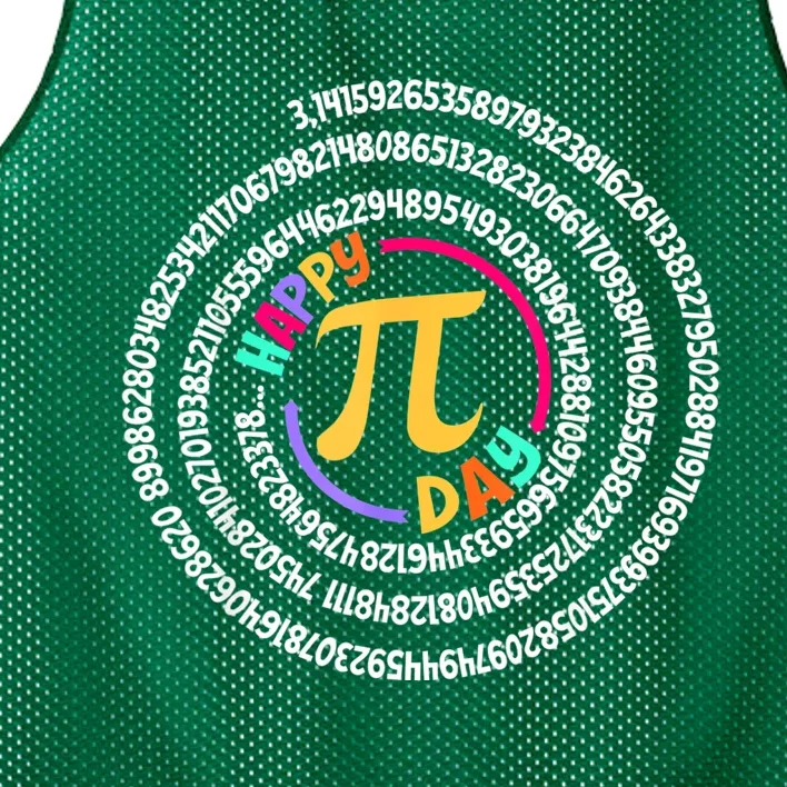 Happy Pi Day 3.14 Mathematic Math Teacher Gift Spiral Pi Day Mesh Reversible Basketball Jersey Tank