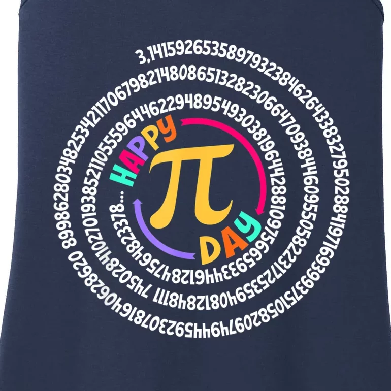 Happy Pi Day 3.14 Mathematic Math Teacher Gift Spiral Pi Day Ladies Essential Tank