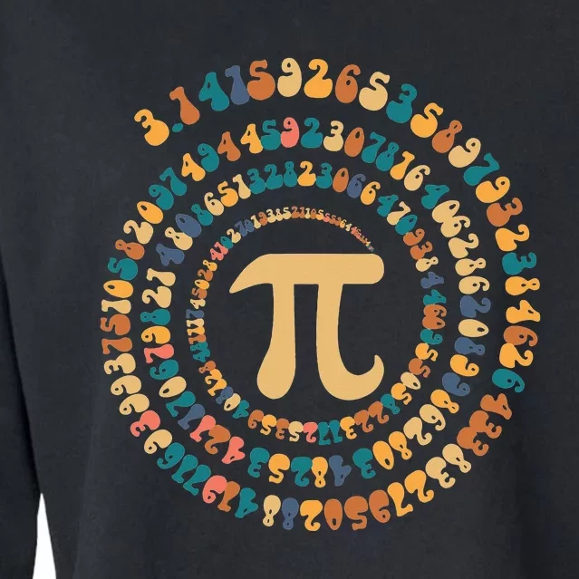 Happy Pi Day Mathematic Math Teacher Gift Spiral Pi 3.14 Cropped Pullover Crew