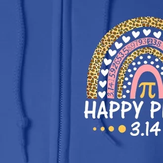 Happy Pi Day Leopard Rainbow Math Teacher Funny Gift Full Zip Hoodie