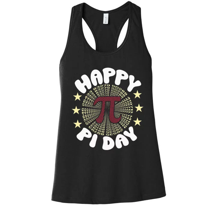 Happy Pi Day Funny Pi Mathematic Math for Teachers Women's Racerback Tank