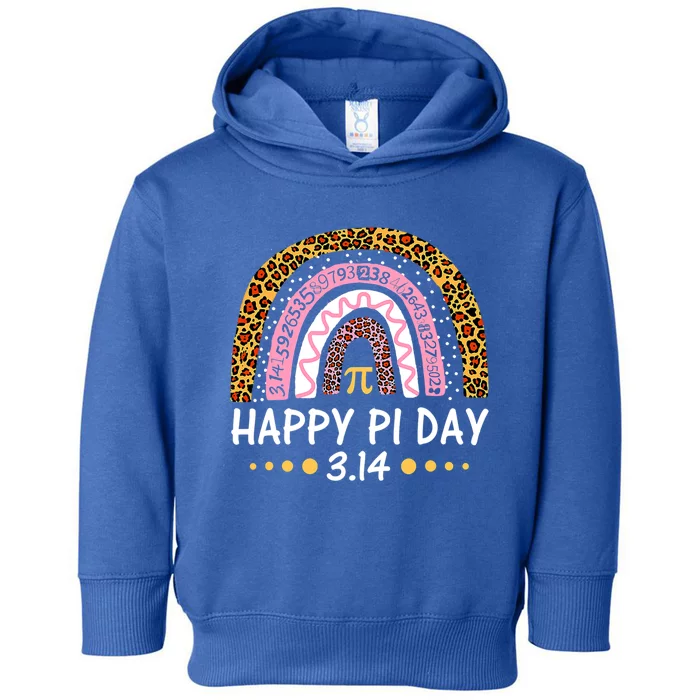 Happy Pi Day Leopard Rainbow Math Teacher Funny Gift Toddler Hoodie