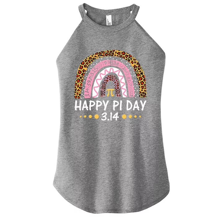 Happy Pi Day Leopard Rainbow Math Teacher Funny Gift Women’s Perfect Tri Rocker Tank