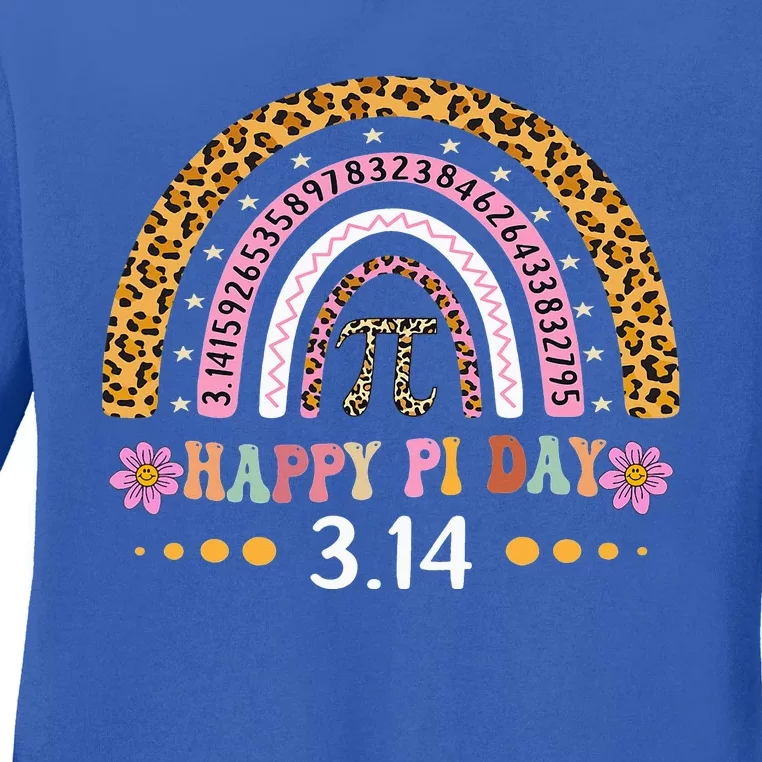 Happy Pi Day Mathematic Math Teacher Rainbow Ladies Long Sleeve Shirt