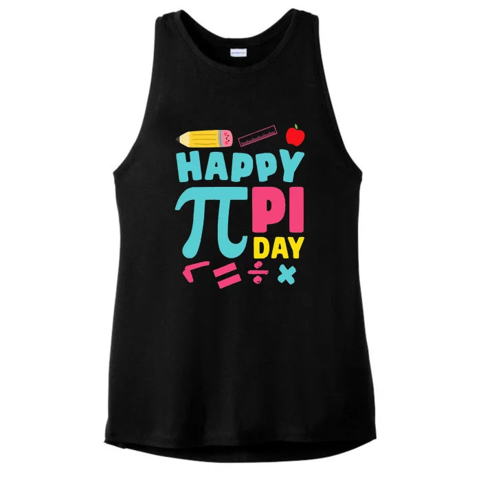 Happy Pi Day Mathematic Math Teacher Ladies Tri-Blend Wicking Tank