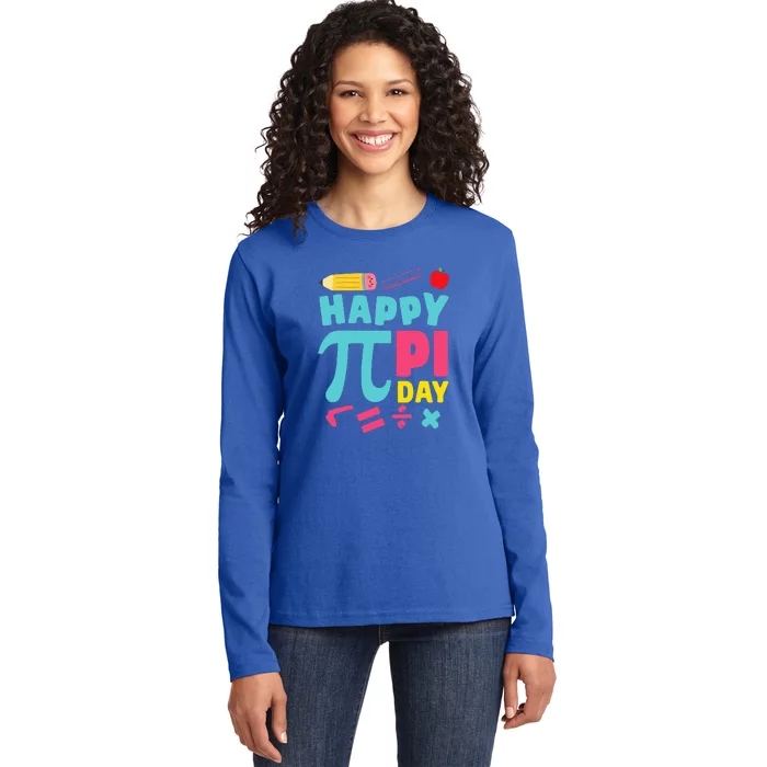 Happy Pi Day Mathematic Math Teacher Ladies Long Sleeve Shirt