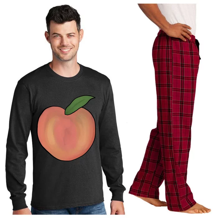 Handdrawn Peachy Delight Present Fruit Lovers Gift Long Sleeve Pajama Set