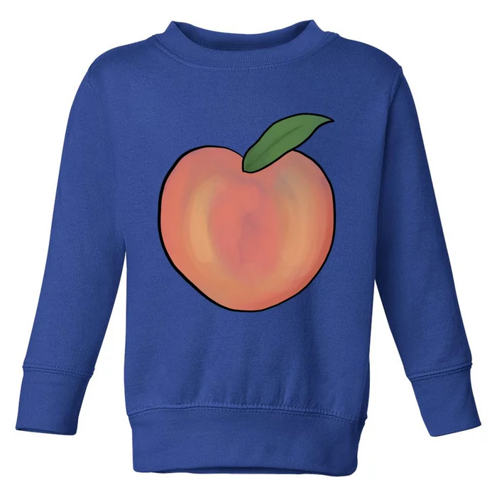 Handdrawn Peachy Delight Present Fruit Lovers Gift Toddler Sweatshirt