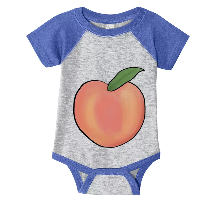 Handdrawn Peachy Delight Present Fruit Lovers Gift Infant Baby Jersey Bodysuit