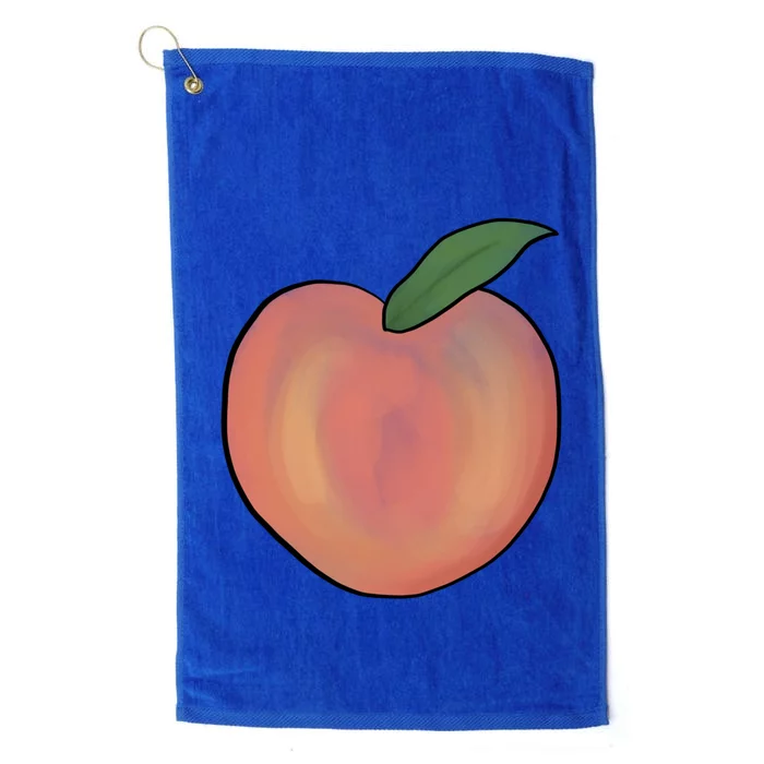 Handdrawn Peachy Delight Present Fruit Lovers Gift Platinum Collection Golf Towel