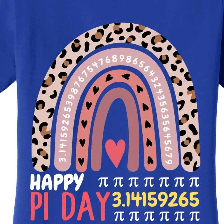 Happy Pi Day Leopard Rainbow Mathematic Math Teacher Gift Women's T-Shirt