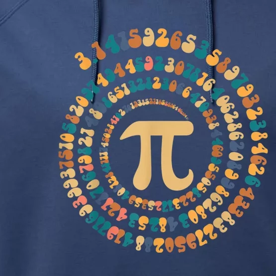 Happy Pi Day Mathematic Math Teacher Gift Spiral Pi 3.14 Performance Fleece Hoodie