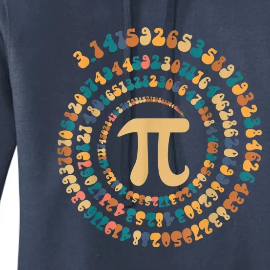 Happy Pi Day Mathematic Math Teacher Gift Spiral Pi 3.14 Women's Pullover Hoodie