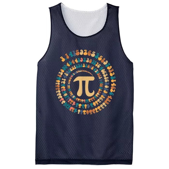 Happy Pi Day Mathematic Math Teacher Gift Spiral Pi 3.14 Mesh Reversible Basketball Jersey Tank