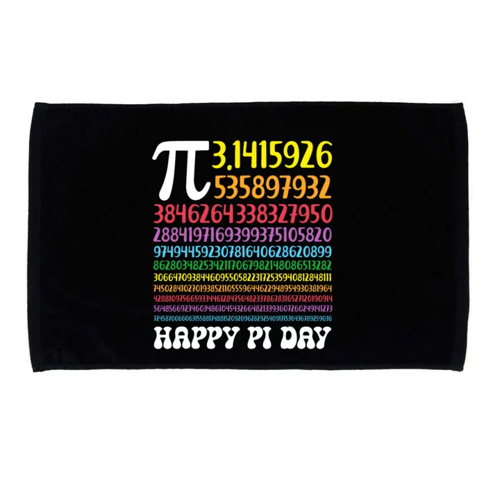 Happy Pi Day Colorful Pi Numbers 3.14 For Teacher Student Microfiber Hand Towel