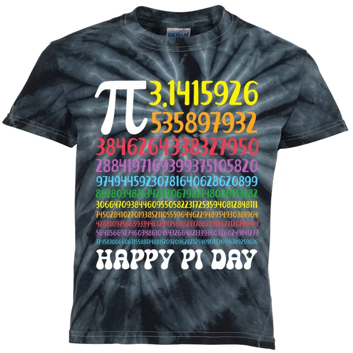 Happy Pi Day Colorful Pi Numbers 3.14 For Teacher Student Kids Tie-Dye T-Shirt