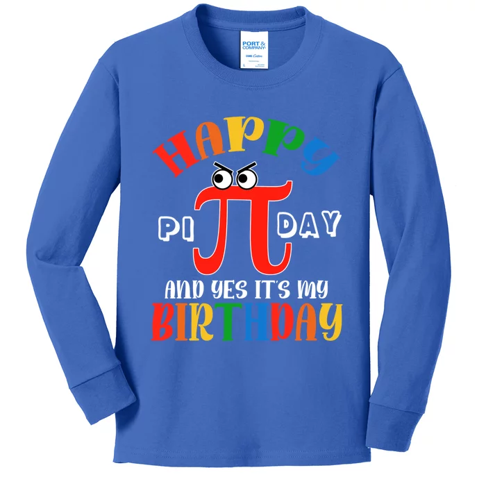 Happy Pi Day March 14th Birthday Funny Great Gift Kids Long Sleeve Shirt