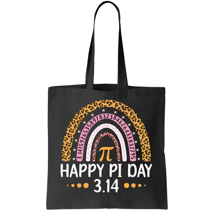 Happy Pi Day Mathematic Math Teacher Gift Leopard Rainbow Tote Bag