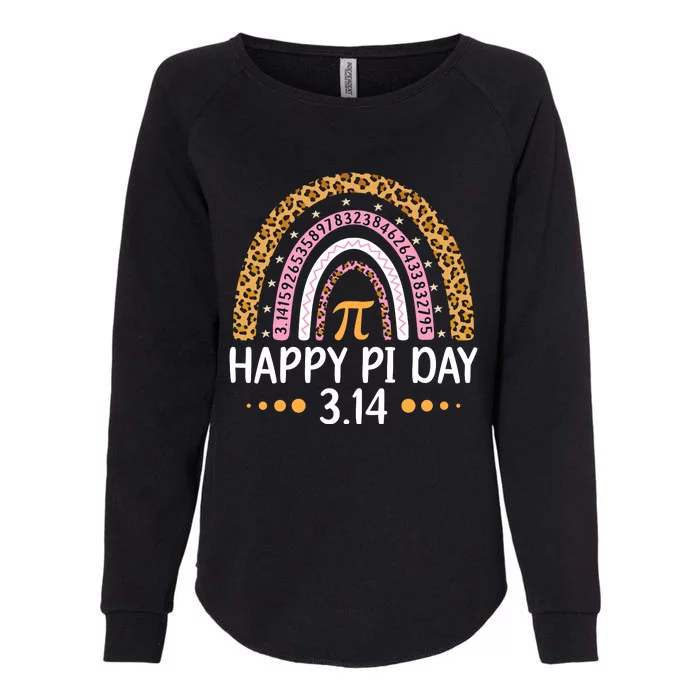 Happy Pi Day Mathematic Math Teacher Gift Leopard Rainbow Womens California Wash Sweatshirt