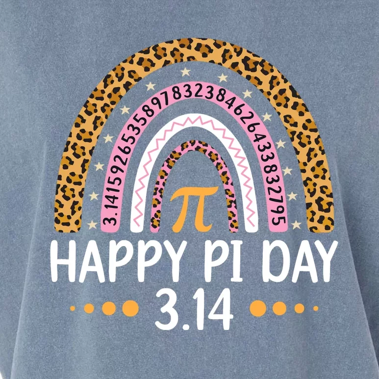 Happy Pi Day Mathematic Math Teacher Gift Leopard Rainbow Garment-Dyed Women's Muscle Tee