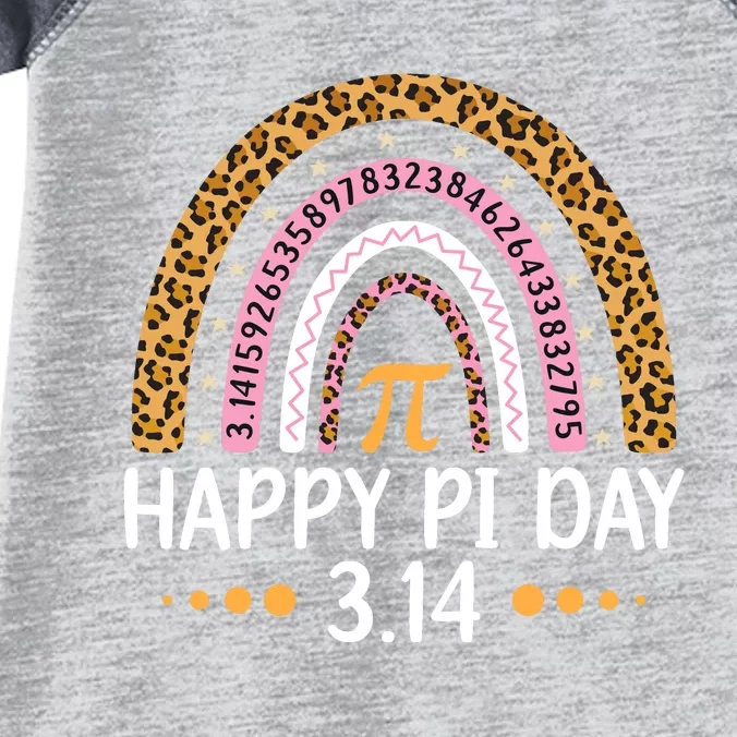 Happy Pi Day Mathematic Math Teacher Gift Leopard Rainbow Infant Baby Jersey Bodysuit