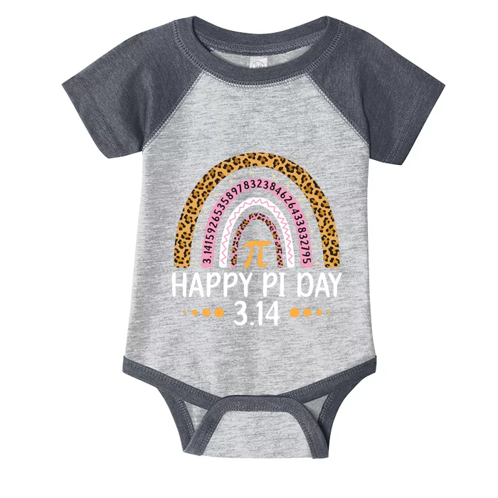 Happy Pi Day Mathematic Math Teacher Gift Leopard Rainbow Infant Baby Jersey Bodysuit