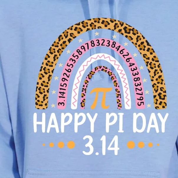 Happy Pi Day Mathematic Math Teacher Gift Leopard Rainbow Unisex Surf Hoodie