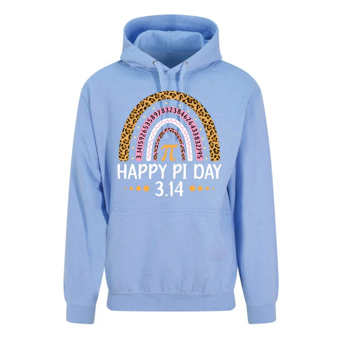 Happy Pi Day Mathematic Math Teacher Gift Leopard Rainbow Unisex Surf Hoodie