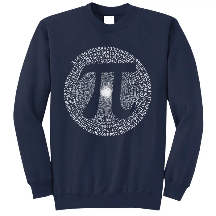 Happy Pi Day 3.14 Mathematic Math Teacher Gift Spiral Pi Day Tall Sweatshirt