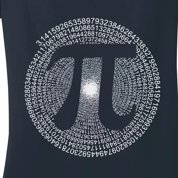 Happy Pi Day 3.14 Mathematic Math Teacher Gift Spiral Pi Day Women's V-Neck T-Shirt