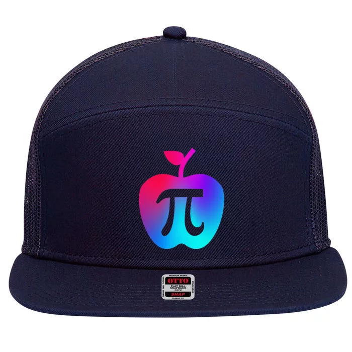 Happy Pi Day Cute Apple Pie 3.14 Funny Science Math Teacher 7 Panel Mesh Trucker Snapback Hat