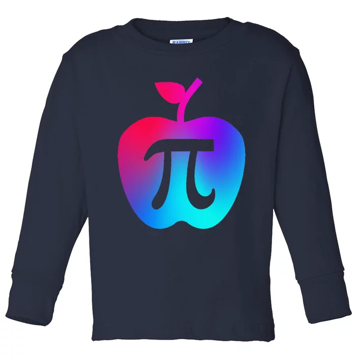 Happy Pi Day Cute Apple Pie 3.14 Funny Science Math Teacher Toddler Long Sleeve Shirt