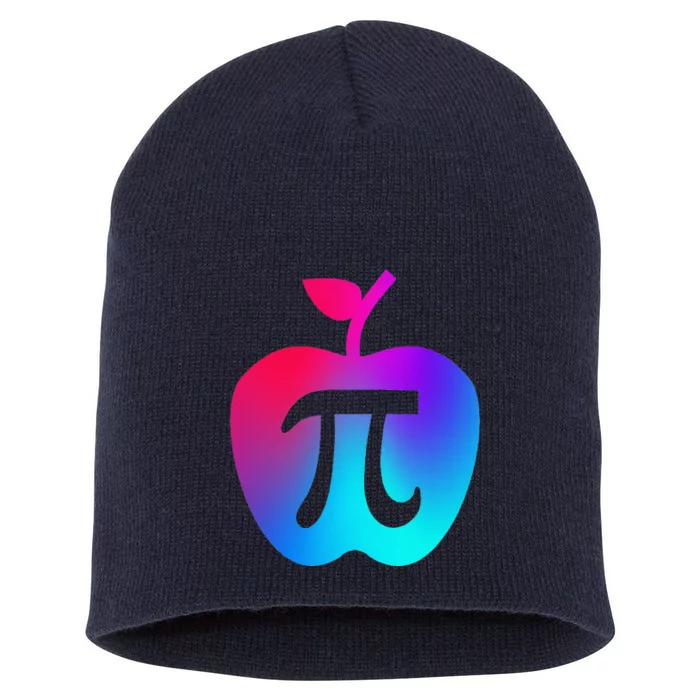 Happy Pi Day Cute Apple Pie 3.14 Funny Science Math Teacher Short Acrylic Beanie