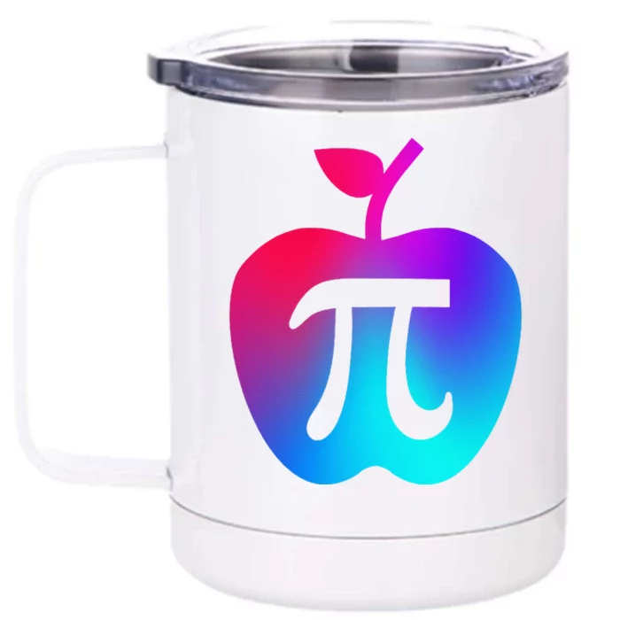 Happy Pi Day Cute Apple Pie 3.14 Funny Science Math Teacher Front & Back 12oz Stainless Steel Tumbler Cup