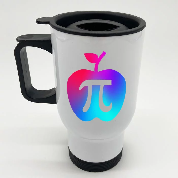 Happy Pi Day Cute Apple Pie 3.14 Funny Science Math Teacher Front & Back Stainless Steel Travel Mug