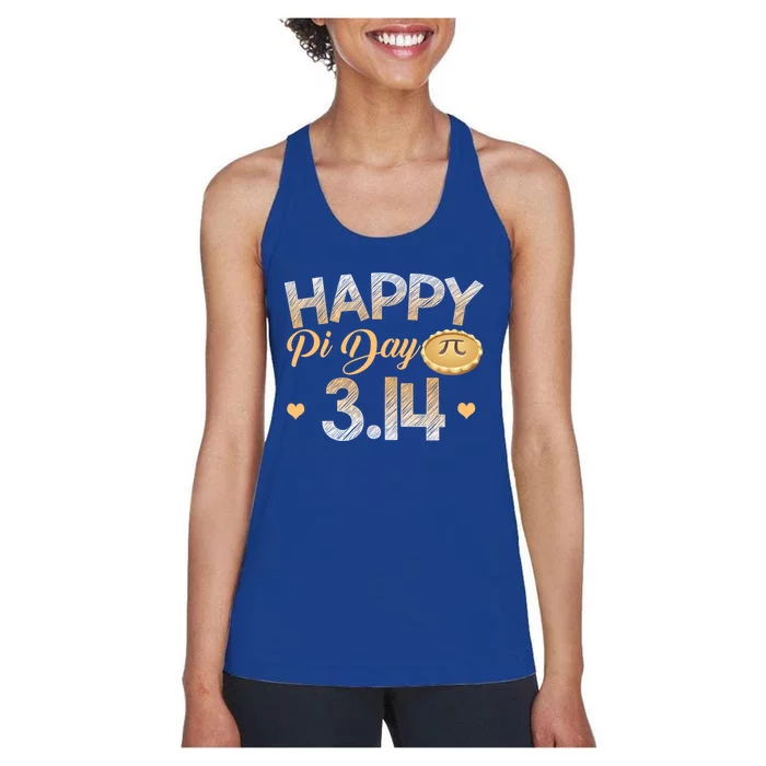 Happy Pi Day Math Lover Teacher Student 3 14 Apple Pie Pun Great Gift Women's Racerback Tank