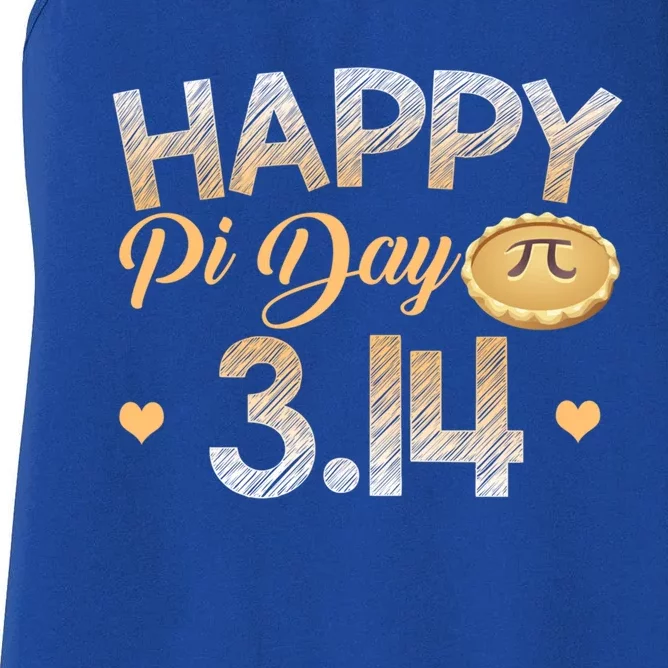 Happy Pi Day Math Lover Teacher Student 3 14 Apple Pie Pun Great Gift Women's Racerback Tank