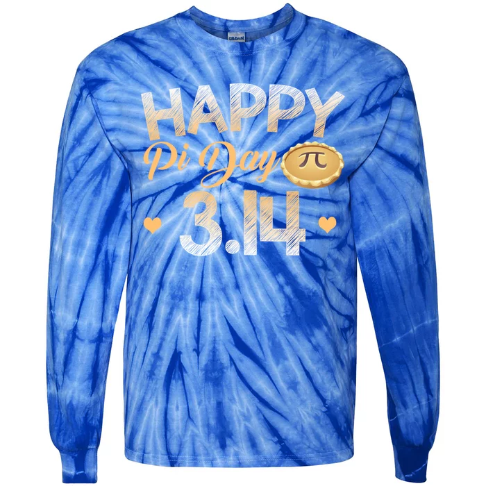 Happy Pi Day Math Lover Teacher Student 3 14 Apple Pie Pun Great Gift Tie-Dye Long Sleeve Shirt