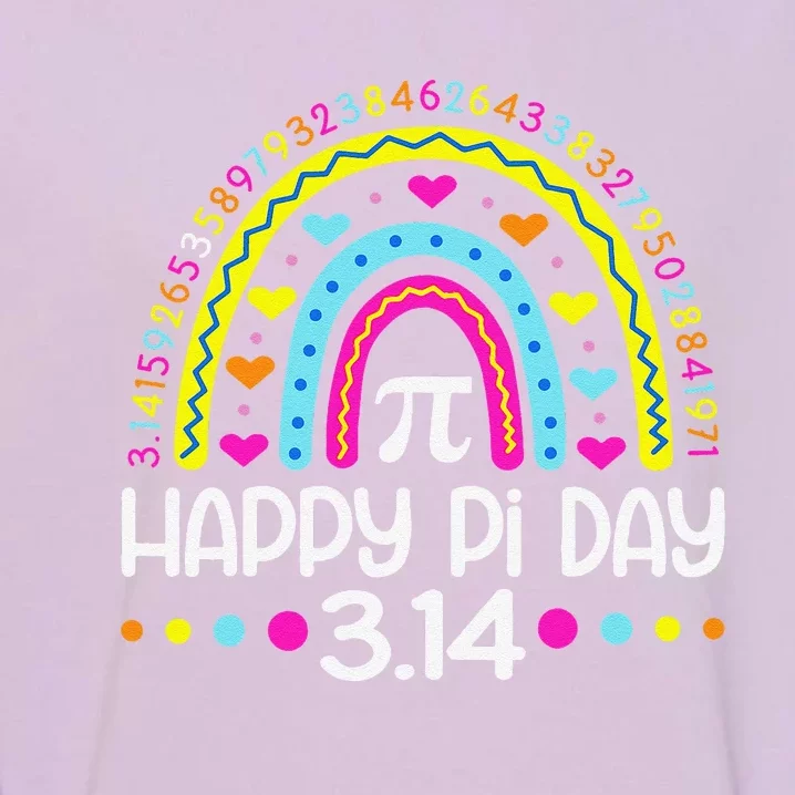 Happy Pi Day Rainbow 3.14 Pi Number Math Teacher Garment-Dyed Sweatshirt