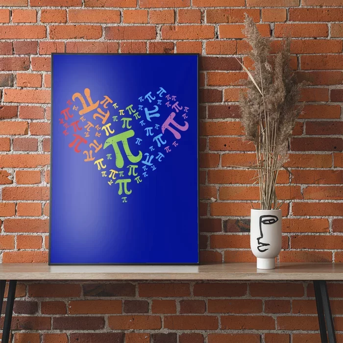 Heart Pi Day Funny Graphic Math Teacher Meaningful Gift Poster