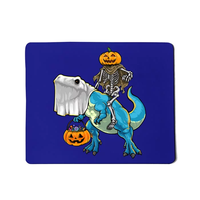 Halloween Pumpkin Dinosaur Skeleton T Rex Gift Mousepad