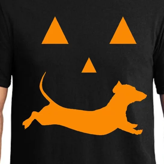 Halloween Pumpkin Dachshund Jackolantern Pajama Set